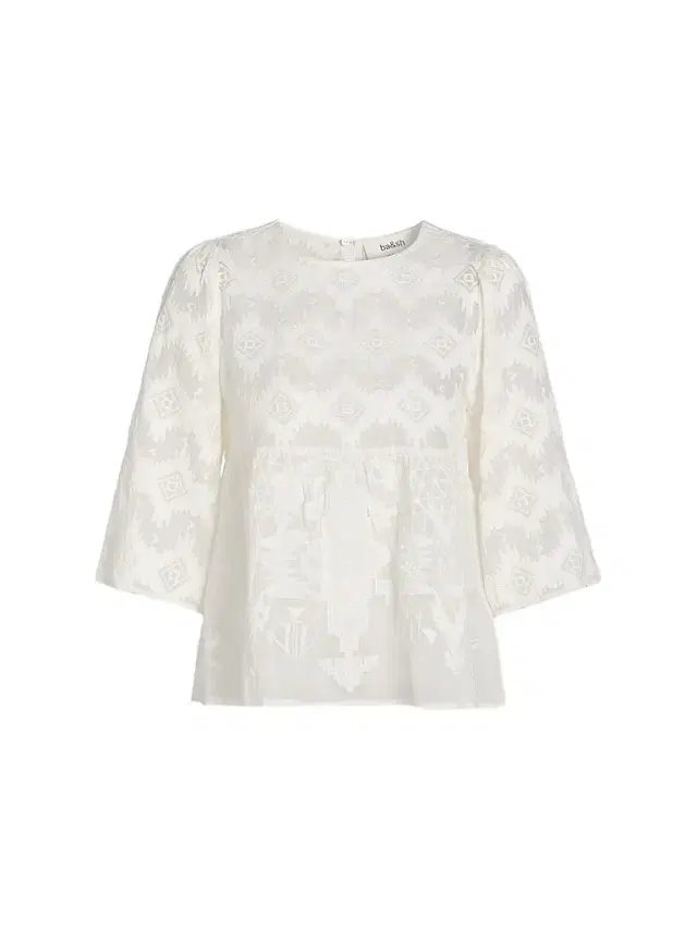 ba & sh Women's Apollon Embroidered Babydoll Top - Ecru