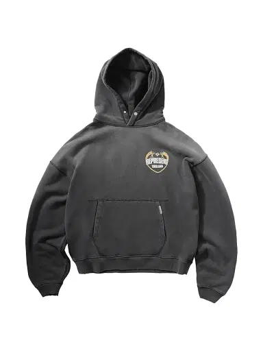 Represent Men's Legacy Represent Angel Border Logo Hoodie - Stained Black | Thumbnail 1