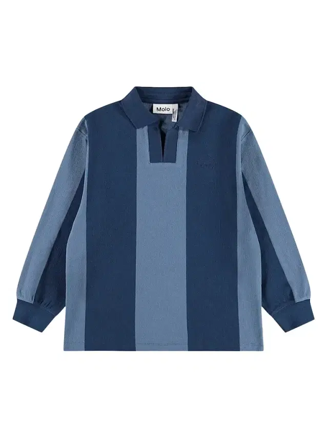 Molo Little Boy's & Boy's Rexxie Striped Cotton Long-Sleeve Polo Shirt - Stripy Twilight