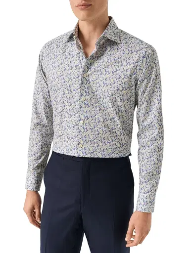Eton Men's Floral Twill Slim-Fit Shirt - Light Purple | Thumbnail 3
