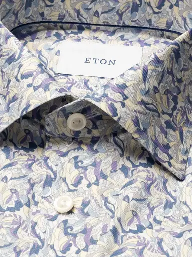 Eton Men's Floral Twill Slim-Fit Shirt - Light Purple | Thumbnail 7