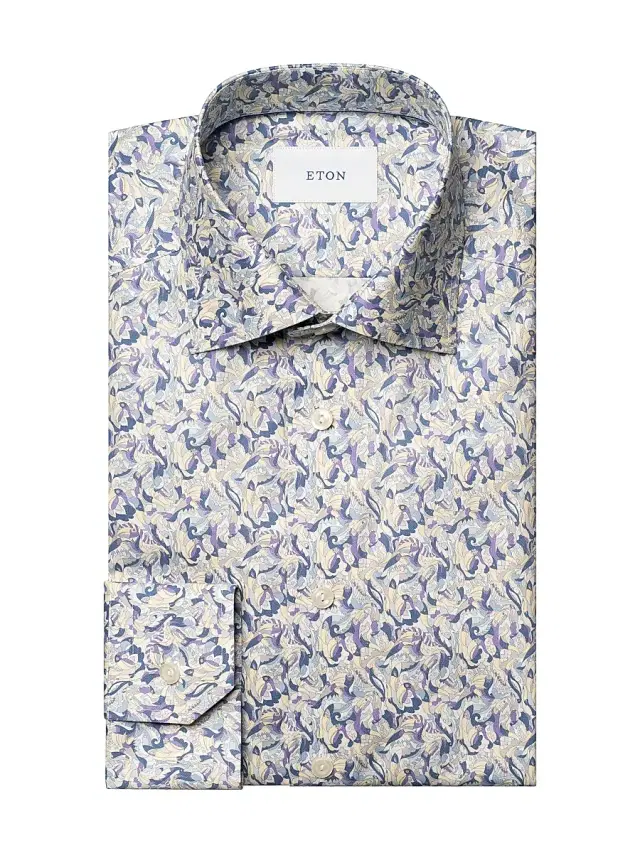 Eton Men's Floral Twill Slim-Fit Shirt - Light Purple