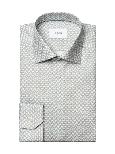 Eton Men's Contemporary-Fit Twill Pineapple Dress Shirt - Mid Blue | Thumbnail 1
