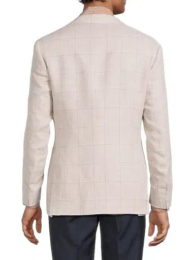 Canali Men's Windowpane Linen-Wool Sportcoat - Light Pink - Size 44 | Thumbnail 5 Canali Men's Windowpane Linen-Wool Sportcoat - Light Pink - Size 44 | Thumbnail 5
