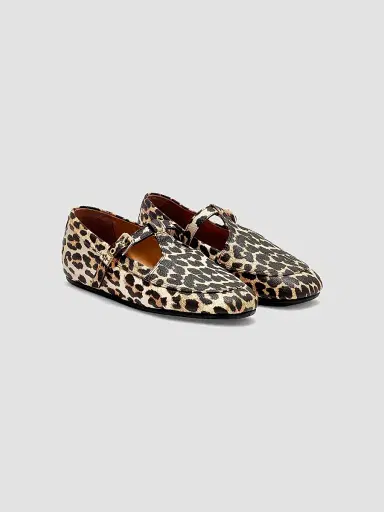 Ganni Women's Mary Jenny Leopard Print Flats | Thumbnail 2 Ganni Women's Mary Jenny Leopard Print Flats | Thumbnail 2