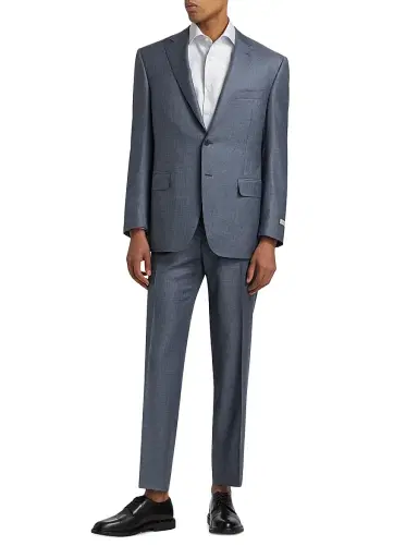 Canali Men's Micro Houndstooth Classic-Fit Wool Suit - Blue | Thumbnail 3