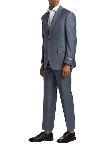 Canali Men's Micro Houndstooth Classic-Fit Wool Suit | Thumbnail 4 Canali Men's Micro Houndstooth Classic-Fit Wool Suit | Thumbnail 4