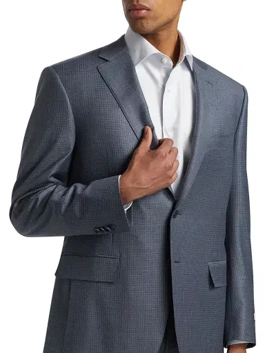 Canali Men's Micro Houndstooth Classic-Fit Wool Suit - Blue | Thumbnail 6