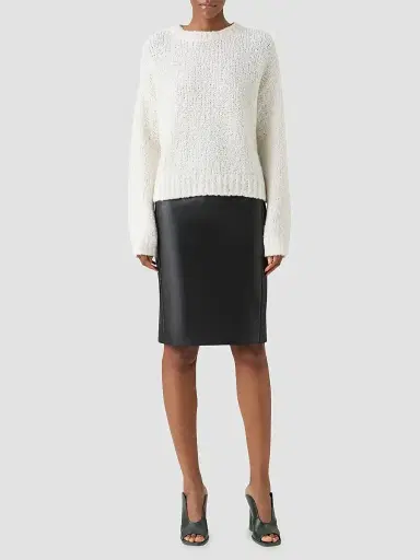 Akris Women's Cashmere-Silk Bouclé-Knit Crewneck Sweater | Thumbnail 2 Akris Women's Cashmere-Silk Bouclé-Knit Crewneck Sweater | Thumbnail 2