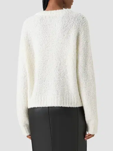 Akris Women's Cashmere-Silk Bouclé-Knit Crewneck Sweater | Thumbnail 3 Akris Women's Cashmere-Silk Bouclé-Knit Crewneck Sweater | Thumbnail 3