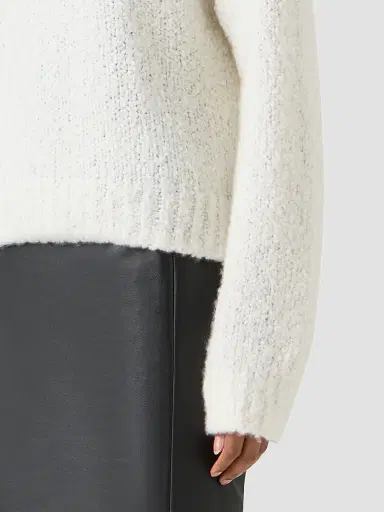Akris Women's Cashmere-Silk Bouclé-Knit Crewneck Sweater | Thumbnail 5 Akris Women's Cashmere-Silk Bouclé-Knit Crewneck Sweater | Thumbnail 5