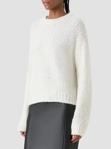 Akris Women's Cashmere-Silk Bouclé-Knit Crewneck Sweater | Thumbnail 6 Akris Women's Cashmere-Silk Bouclé-Knit Crewneck Sweater | Thumbnail 6