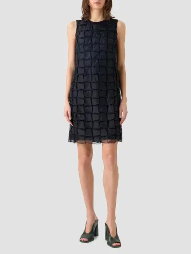 Akris Women's Embroidered Organza A-Line Mini Dress - Black - Size 10 | Thumbnail 2