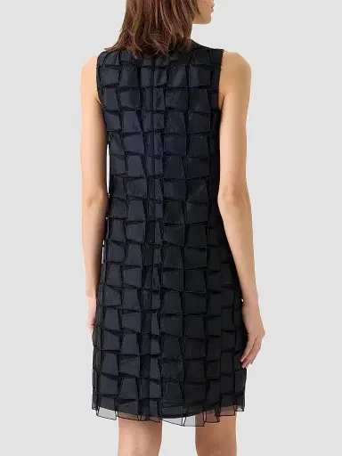 Akris Women's Embroidered Organza A-Line Mini Dress - Black - Size 10 | Thumbnail 3