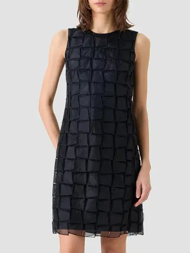 Akris Women's Embroidered Organza A-Line Mini Dress - Black - Size 10 | Thumbnail 4