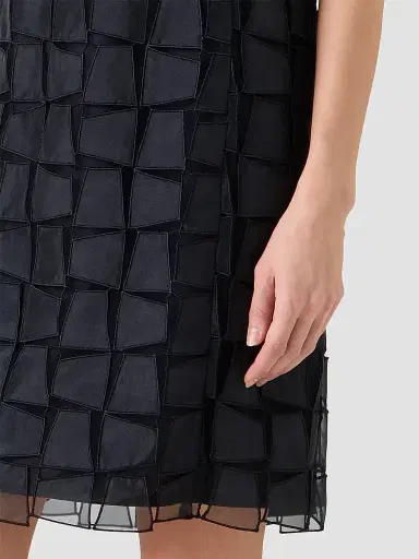 Akris Women's Embroidered Organza A-Line Mini Dress - Black - Size 10 | Thumbnail 5