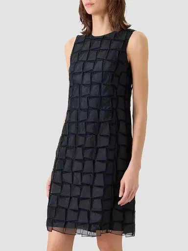 Akris Women's Embroidered Organza A-Line Mini Dress - Black - Size 10 | Thumbnail 6