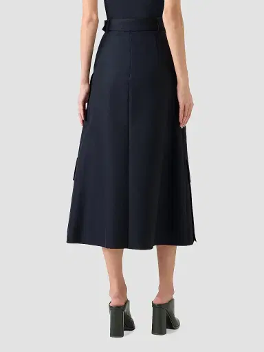 Akris Women's Poplin A-Line Belted Cargo Midi Skirt - Black - Size 6 | Thumbnail 3 Akris Women's Poplin A-Line Belted Cargo Midi Skirt - Black - Size 6 | Thumbnail 3