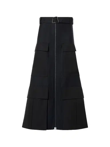 Akris Women's Poplin A-Line Belted Cargo Midi Skirt - Black - Size 6 | Thumbnail 1 Akris Women's Poplin A-Line Belted Cargo Midi Skirt - Black - Size 6 | Thumbnail 1