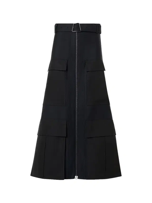 Akris Women's Poplin A-Line Belted Cargo Midi Skirt - Black