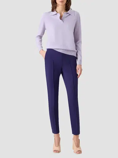 Akris Women's Cashmere Knit Polo Sweater - Malva - Size 16 | Thumbnail 2 Akris Women's Cashmere Knit Polo Sweater - Malva - Size 16 | Thumbnail 2
