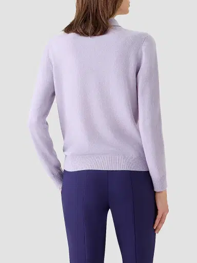 Akris Women's Cashmere Knit Polo Sweater - Malva - Size 16 | Thumbnail 3 Akris Women's Cashmere Knit Polo Sweater - Malva - Size 16 | Thumbnail 3