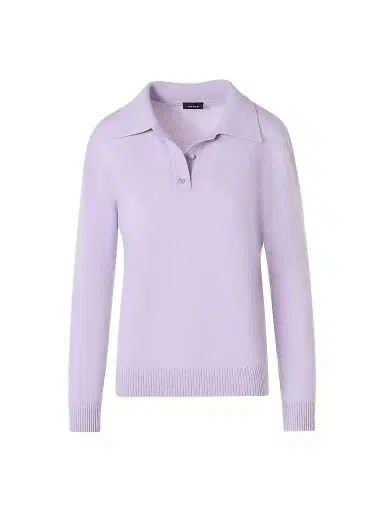 Akris Women's Cashmere Knit Polo Sweater - Malva - Size 16 | Thumbnail 1 Akris Women's Cashmere Knit Polo Sweater - Malva - Size 16 | Thumbnail 1