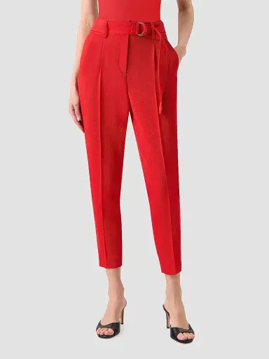 Akris punto Women's Fred Virgin-Wool Belted Mid-Rise Tapered-Leg Pants | Thumbnail 2