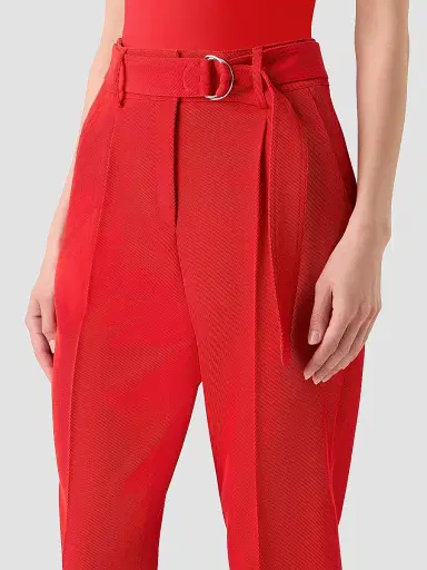 Akris punto Women's Fred Virgin-Wool Belted Mid-Rise Tapered-Leg Pants | Thumbnail 4
