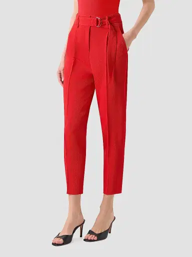 Akris punto Women's Fred Virgin-Wool Belted Mid-Rise Tapered-Leg Pants | Thumbnail 5