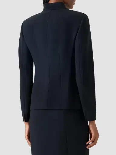 Akris Women's Kay Wool-Blend Stand-Collar Jacket - Black - Size 16 | Thumbnail 3 Akris Women's Kay Wool-Blend Stand-Collar Jacket - Black - Size 16 | Thumbnail 3