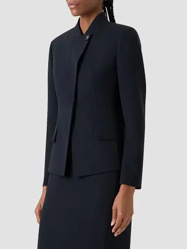 Akris Women's Kay Wool-Blend Stand-Collar Jacket - Black - Size 16 | Thumbnail 6 Akris Women's Kay Wool-Blend Stand-Collar Jacket - Black - Size 16 | Thumbnail 6