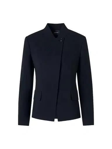 Akris Women's Kay Wool-Blend Stand-Collar Jacket - Black - Size 16 | Thumbnail 1 Akris Women's Kay Wool-Blend Stand-Collar Jacket - Black - Size 16 | Thumbnail 1