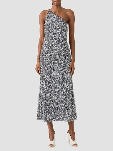 Akris Women's Sequined Cotton-Blend Net One-Shoulder Midi Dress | Thumbnail 2 Akris Women's Sequined Cotton-Blend Net One-Shoulder Midi Dress | Thumbnail 2
