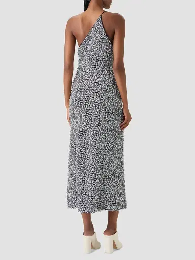 Akris Women's Sequined Cotton-Blend Net One-Shoulder Midi Dress | Thumbnail 3 Akris Women's Sequined Cotton-Blend Net One-Shoulder Midi Dress | Thumbnail 3