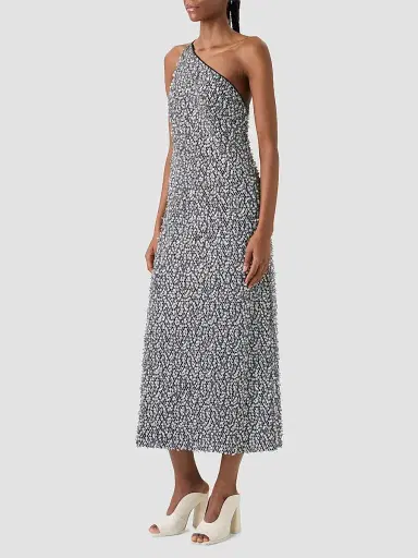 Akris Women's Sequined Cotton-Blend Net One-Shoulder Midi Dress | Thumbnail 5 Akris Women's Sequined Cotton-Blend Net One-Shoulder Midi Dress | Thumbnail 5