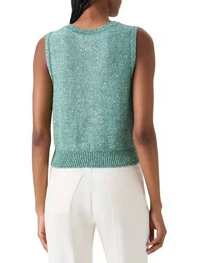 Akris Women's Micro Sequin Linen-Blend Shell | Thumbnail 5 Akris Women's Micro Sequin Linen-Blend Shell | Thumbnail 5