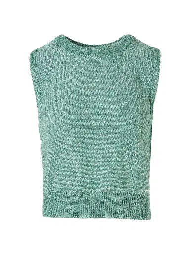 Akris Women's Micro Sequin Linen-Blend Shell | Thumbnail 1 Akris Women's Micro Sequin Linen-Blend Shell | Thumbnail 1