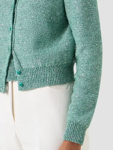 Akris Women's Micro Sequined Linen-Blend Cardigan | Thumbnail 6 Akris Women's Micro Sequined Linen-Blend Cardigan | Thumbnail 6