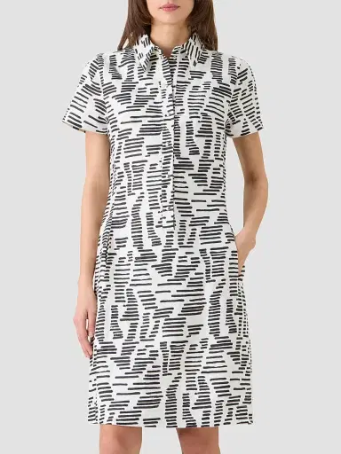 Akris Women's Abstract Linen Polo Dress | Thumbnail 2