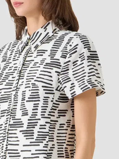 Akris Women's Abstract Linen Polo Dress | Thumbnail 4