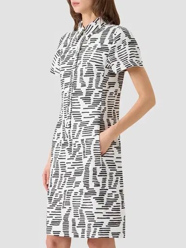 Akris Women's Abstract Linen Polo Dress | Thumbnail 5
