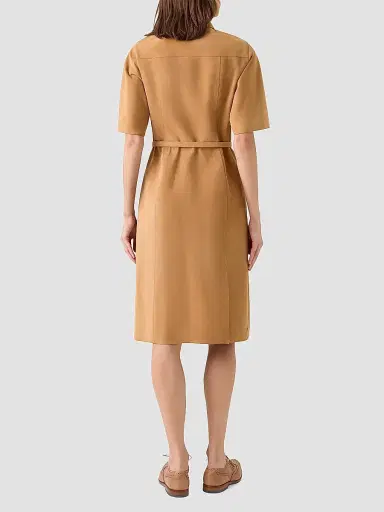 Akris Women's Suede Belted Shirtdress - Camel - Size 6 | Thumbnail 3