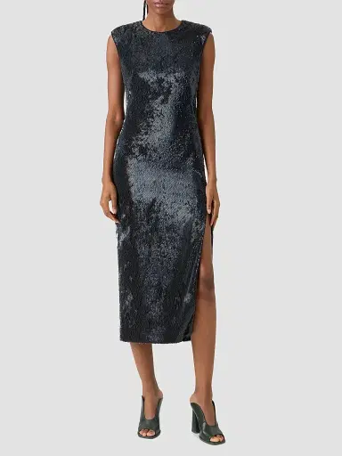 Akris Women's Sequined Crewneck Midi Dress | Thumbnail 2 Akris Women's Sequined Crewneck Midi Dress | Thumbnail 2