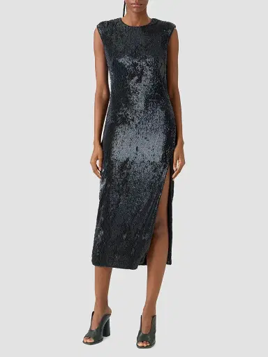 Akris Women's Sequined Crewneck Midi Dress | Thumbnail 4 Akris Women's Sequined Crewneck Midi Dress | Thumbnail 4