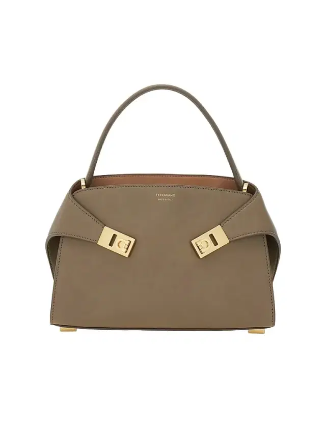 FERRAGAMO Women's Soft Hug Extra-Small Gancini Leather Top Handle Bag - Warm Taupe