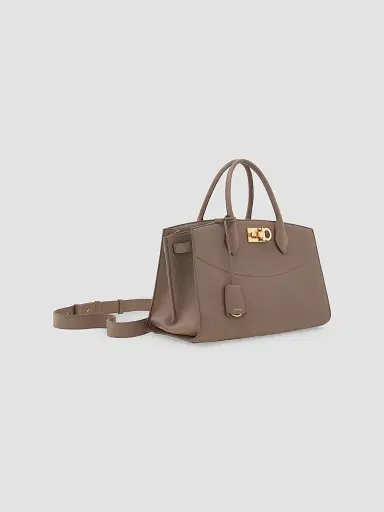 Ferragamo Women's New Ferragamo Studio Soft Leather Top Handle Bag - Warm Taupe | Thumbnail 5