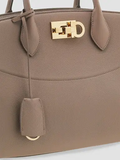 Ferragamo Women's New Ferragamo Studio Soft Leather Top Handle Bag - Warm Taupe | Thumbnail 7