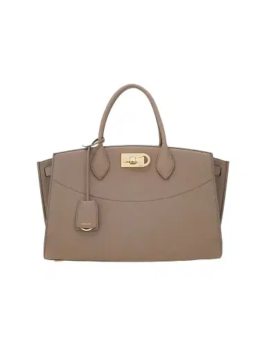 Ferragamo Women's New Ferragamo Studio Soft Leather Top Handle Bag - Warm Taupe | Thumbnail 1