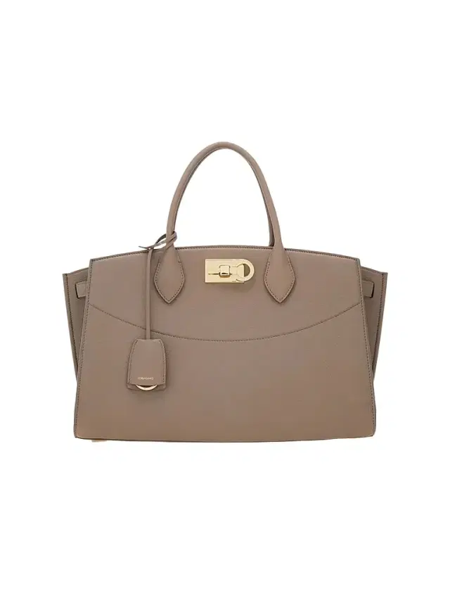 FERRAGAMO Women's New Ferragamo Studio Soft  Leather Top Handle Bag - Warm Taupe